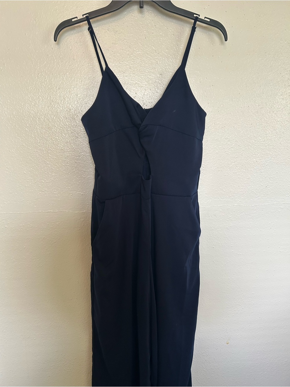 From Colombia Elegant Navy Spaghetti-Strap Dress